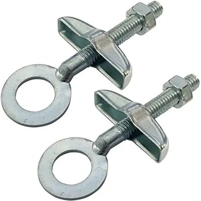 Productafbeelding van Kettingspanner fiets M6 x 60 mm - 2 stuks - Zilver