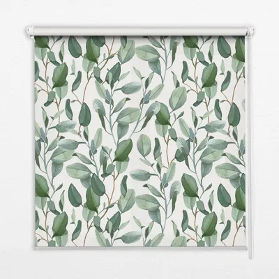 Produktbild von Seitenzug-Rollo Fensterrollo Jalousie - Lichtdurchlässig Springrollos - 100x140 cm - Blätter auf Zweigen