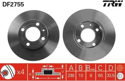 Produktbild von TRW Bremsscheiben (2 Stück) Vorderachse DF2755