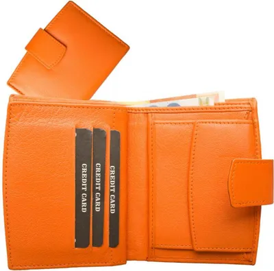 Produktbild von Geldbörse mit Außenriegel Nappa-Leder Kombibörse orange