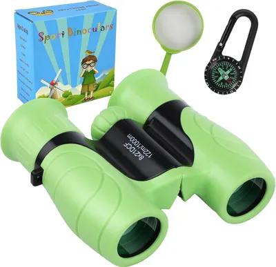 Imagen del producto de Binoculares para niños, 8x21, set completo que incluye lupa y brújula, para niños de 3 a 12 años