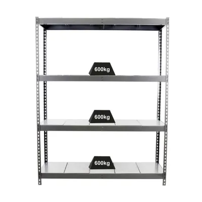 Produktbild von PROREGAL Schwerlastregal METAL BEAST FOUR | HxBxT 200x180x45cm | Fachlast 600kg | Grau