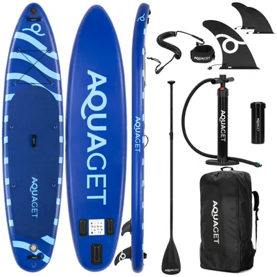 Produktbild von Aquaget® SUP-Brett 350 cm – aufblasbares SUP-Board mit Zubehör und Paddel, DWF Dropstitch Konstruktion