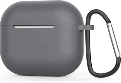 Obrázek produktu pro Ochranné pouzdro pro sluchátka Apple AirPods 3 – tmavě šedá barva – s praktickou klipkou – silikonové pouzdro – stylové ochranné pouzdro