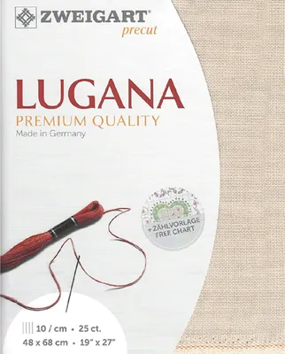Productafbeelding van Zählstoff LUGANA Zweigart, voorgesneden, 25 ct., 3835, kleur 253 (ivoor), 48x68 cm