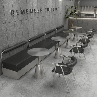 Immagine prodotto di Panca in acciaio inossidabile, modello a 2 posti, ideale per ristoranti, lounge, caffè e aree di attesa/reception. Colore: nero. Dimensioni: 120 x 55 x 72 cm. [Codice prodotto: BXG-9201]