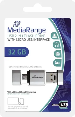 Produktbild von MediaRange MR932-2 USB Mobile 2 in 1 OTG USB-Stick 32GB