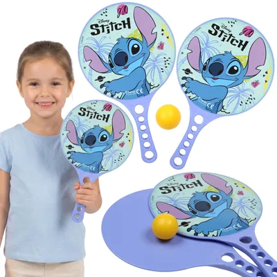 Produktbild von DISNEY Stitch Kunststoffschläger für Kinder, Spielschläger für den Garten inkl. Gummiball