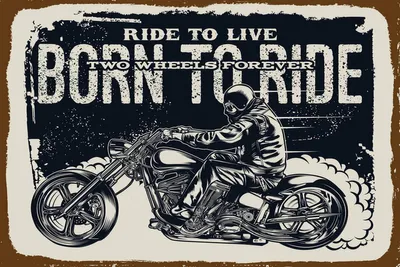 Produktbild von vianmo Holzschild 12x18 cm Ride to live Born to ride