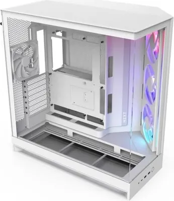 Image de Boîtier Moyen-Tour NZXT H9 Flow RGB, Blanc, Ventilateurs RGB inclus, Compatible Carte Mère Back-Connect