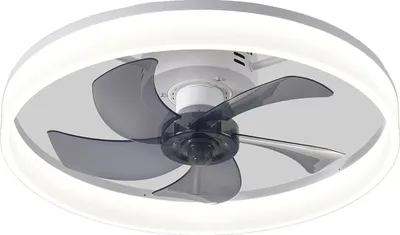 Image de Ventilateur de plafond, éclairage LED, télécommande, BLANC