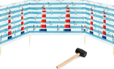 Produktbild von Garronda Strand Windschutz Sichtschutz 4m lang plus Gummihammer GAEX001