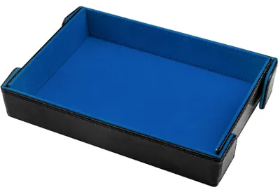 Produktbild von Würfelbecher, rechteckig, aus Kunstleder, königsblau, für Rollenspielwürfel