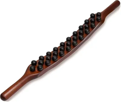 Produktbild von Gua Sha Holztherapiewerkzeug, Myofasziale Freigabe Werkzeug Cellulite Massagegerät, Selbstkörperformendes Massagewerkzeug (31 Perlen)