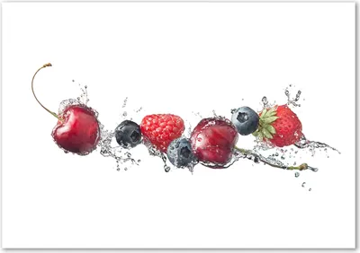 Produktbild von Tulup® Glas-Bild - 100 x 70 - Wandbild aus Glas - Wandkunst - Wandbild hinter gehärtetem Sicherheitsglas - Essen & Getränke - Waldfrüchte - Rot
