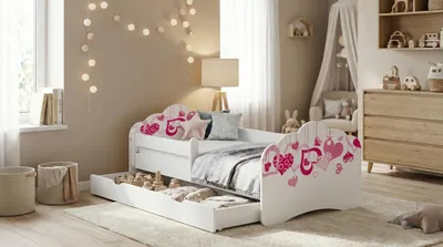 Immagine prodotto di Happy Babies Mobi - Lettino 160 x 80 con protezione anticaduta e rete Letto singolo con materasso 80x160 Letto per la camera dei bambini Bianco