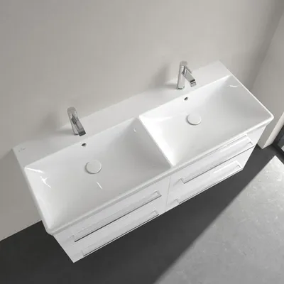 Produktbild von Villeroy & Boch Avento Schrank-Doppelwaschtisch 120 x 47 cm, mit 2 Hahnlöchern, mit Überlauf