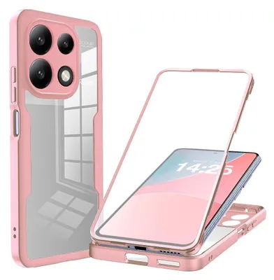Produktbild von 360 Grad Handyhülle für Xiaomi Redmi Note 13 Pro Full Cover Rundum Schutz Farbe: Rose