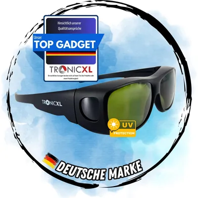 Productafbeelding van TronicXL Groeilamp beschermingsbril, UV-bescherming, LED, volledig spectrum, geschikt voor kweekkasten, kweekruimtes, plantenlampen, beschermende bril, kassen, hydroponics, bescherming tegen infrarood- en UV-licht, optische oogbescherming, accessoires