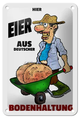 Produktbild von Blechschild Hinweis 12x18cm Hier Eier aus deuts. Bodenhaltung