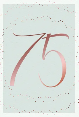 Produktbild von 75 . Geburtstag - Glückwunschkarte im Format 11,5 x 17