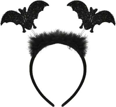 Imagen del producto de Diadema de felpa con forma de murciélago, ideal para Halloween, talla única, para fiestas de disfraces