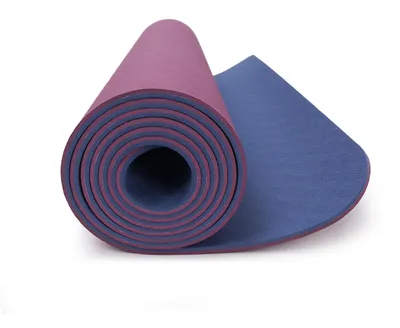 Zdjęcie produktu dla mata do jogi yogabox AKO, wykonana z TPE, dwukolorowa - niebieski/fioletowy, wymiary: 183 x 61 x 0,6 cm
