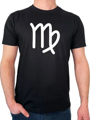 Produktbild von Huuraa Herren T-Shirt Jungfrau Sternzeichen Zeichen XL Black Bio Baumwolle Fairtrade Herrenshirt Geschenkidee