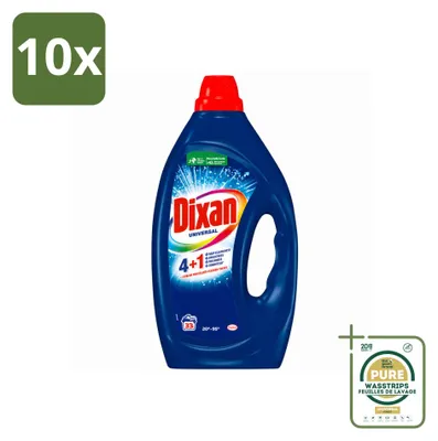Produktbild von 10 x Dixan Universelles Flüssigwaschmittel - 33 Waschladungen - Vorratspackung - 10 Stücke
