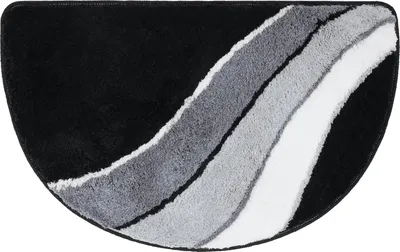 Produktbild von Erwin Müller Duschvorlage Veria" halbrund grau-schwarz 50x80 cm"