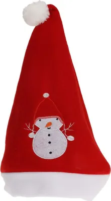 Obrázok produktu pre Klasická santovská čiapka 30×40 cm - Santovská čiapka s motívom snehuliaka