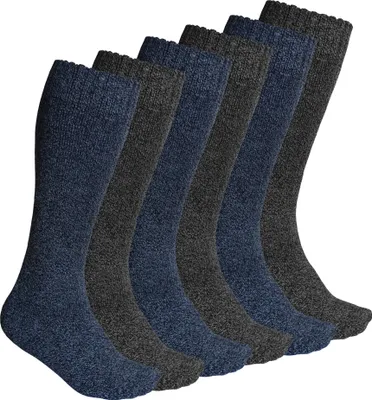 Produktbild von OCERA 6 Paar Herren Thermo-Kniestrümpfe mit Vollfrottee und Softbund im Farbmix - Grau