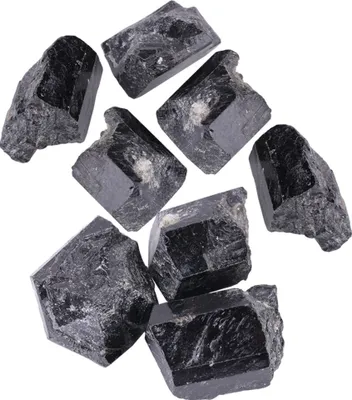 Produktbild von Natürlicher schwarzer Turmalin-Quarz Rohstein, Heil- & Dekostein, 5–7 cm, Mineral