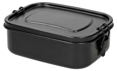 Image de Boîte à sandwich en acier inoxydable 1000 ml - Boîte à lunch robuste pour enfants et adultes - Boîte à goûter sans BPA avec compartiments - noir