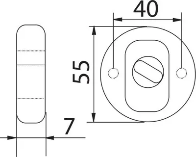Produktbild von GAMAR Toilettenschloss auf runder Rosette, Aluminium schwarz