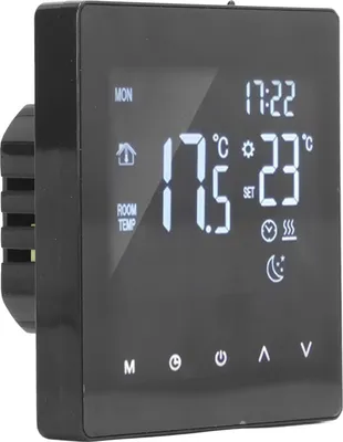 Obrázek produktu pro Digitální termostat s LCD displejem, programovatelný, chytrý, dotykový, pro podlahové vytápění, regulátor pro kotel, černý, AC90-240V, K2MRH3A, s Wi-Fi