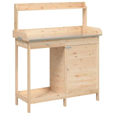 Produktbild von vidaXL Pflanztisch mit Schrank 110,5x45x124,5 cm Massivholz Tanne
