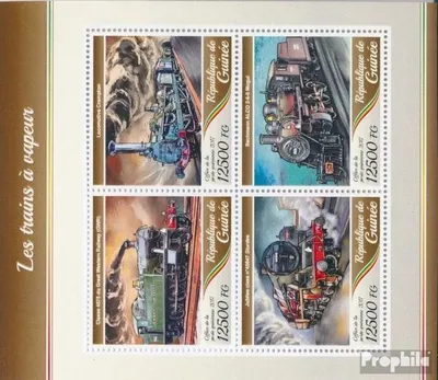 Produktbild von Briefmarken Guinea 2017 Mi 12615-12618 Kleinbogen (kompl. Ausgabe) postfrisch Dampflokomotiven