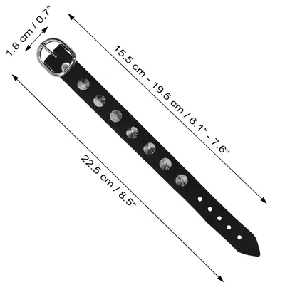 Produktbild von Lederarmband mit Spitznieten 1-reihig - schwarz - Armband aus Leder