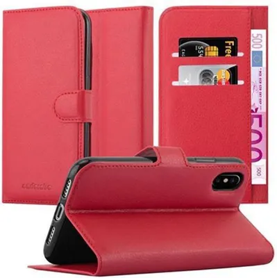 Image de Cadorabo Housse pour Apple iPhone X / XS Housse de protection en rouge Etui pour téléphone portable Case Cover Fermeture magnétique
