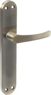 Produktbild von Aqbau® Türdrückerset Langschild Patina | Türdrücker | Türklinke |  Türgriffe Eco (ohne Schlüsselloch)
