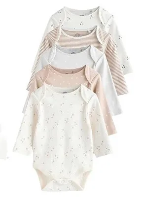Zdjęcie produktu dla Body niemowlęce długi rękaw bawełna unisex zestaw 5 sztuk