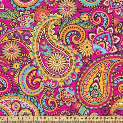 Produktbild von ABAKUHAUS Paisley Gewebe als Meterware, Paisley Muster Basierend Auf Traditionellen Asiatischen Östliche Kulturellen Design, 5 M (148 x 500 cm), Mehrfarbig