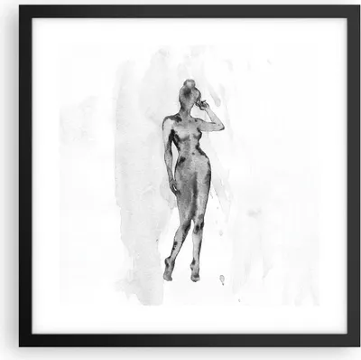Produktbild von Gerahmtes Poster - Schwarzer Rahmen - Nacktheit Frau Körper - 40x40 cm - Wand Bild - Wanddeko - Wandbilder - Kunstposter - Wandposter - Bilderrahmen - Bilder - Kunstdruck - P2BAC40x40-5075