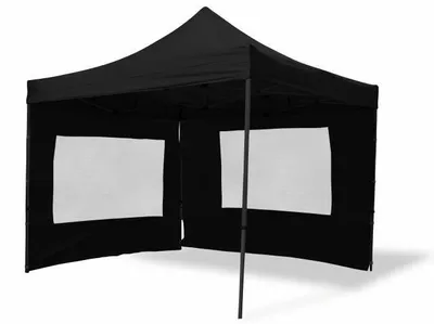 Obrázek produktu pro Zahradní párty stan nůžkový PROFI 3x3 m, černý + 4 bočnice