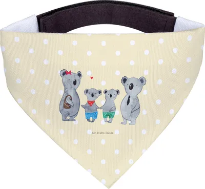 Produktbild von Mr. & Mrs. Panda Halstuch Hund Koala Familie zwei - Gelb Pastell - Geschenk, Dreieckstuch für Hunde, Muttertag, Tuch, Koalabär, Zusammen, Hundehalstuch