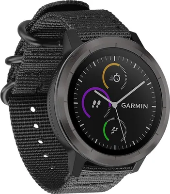 Produktbild von Strap-it Garmin Vivoactive 3 Nylon Schnallenband (Schwarz)