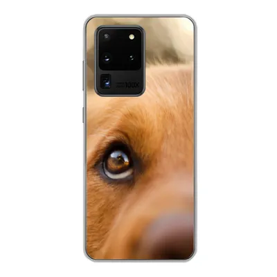 Produktbild von MuchoWow® Handyhülle Schutzhülle Hülle für Samsung Galaxy S20 Ultra Das Glitzern im Auge des Golden Retrievers Silikon Softcase Handy Hülle - Karteninhaber