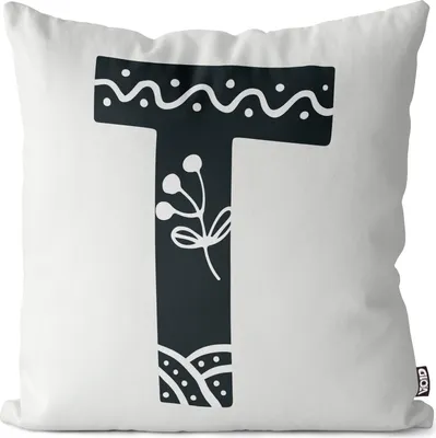 Produktbild von VOID T Buchstaben Natur Kissenbezug Kissenhülle Sofakissen Kissen Deko Outdoor-Kissen Dekokissen