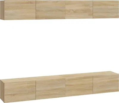 Obrázek produktu pro vidaXL TV nástěnné skříňky 4 ks Dub Sonoma 100x30x30 cm